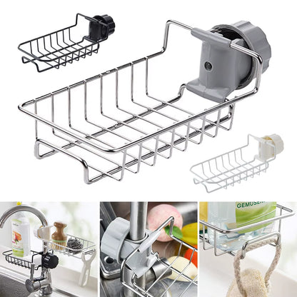 Home Kitchen & Bathroom Faucet Sink Sponge Hanging Tap Storage Holder Drain Rack