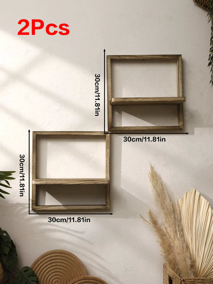 Wooden Display Shelf Floating Shelves Rustic Wood Shelves Wall Storage for Bedroom Kitchen over Toilet Small Wall Mounted Gifts