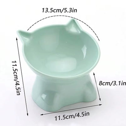 Hot-Selling Nordic Style Pet Bowl Cervical Vertebra Protection Cat Bowl Anti-Tip Plastic Inclined Mouth Cat Bowl Pet Supplies