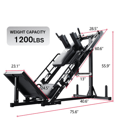 BLP01 45 Degree 3-In-1 Leg Press Hack Squat and Calf Raise Machine