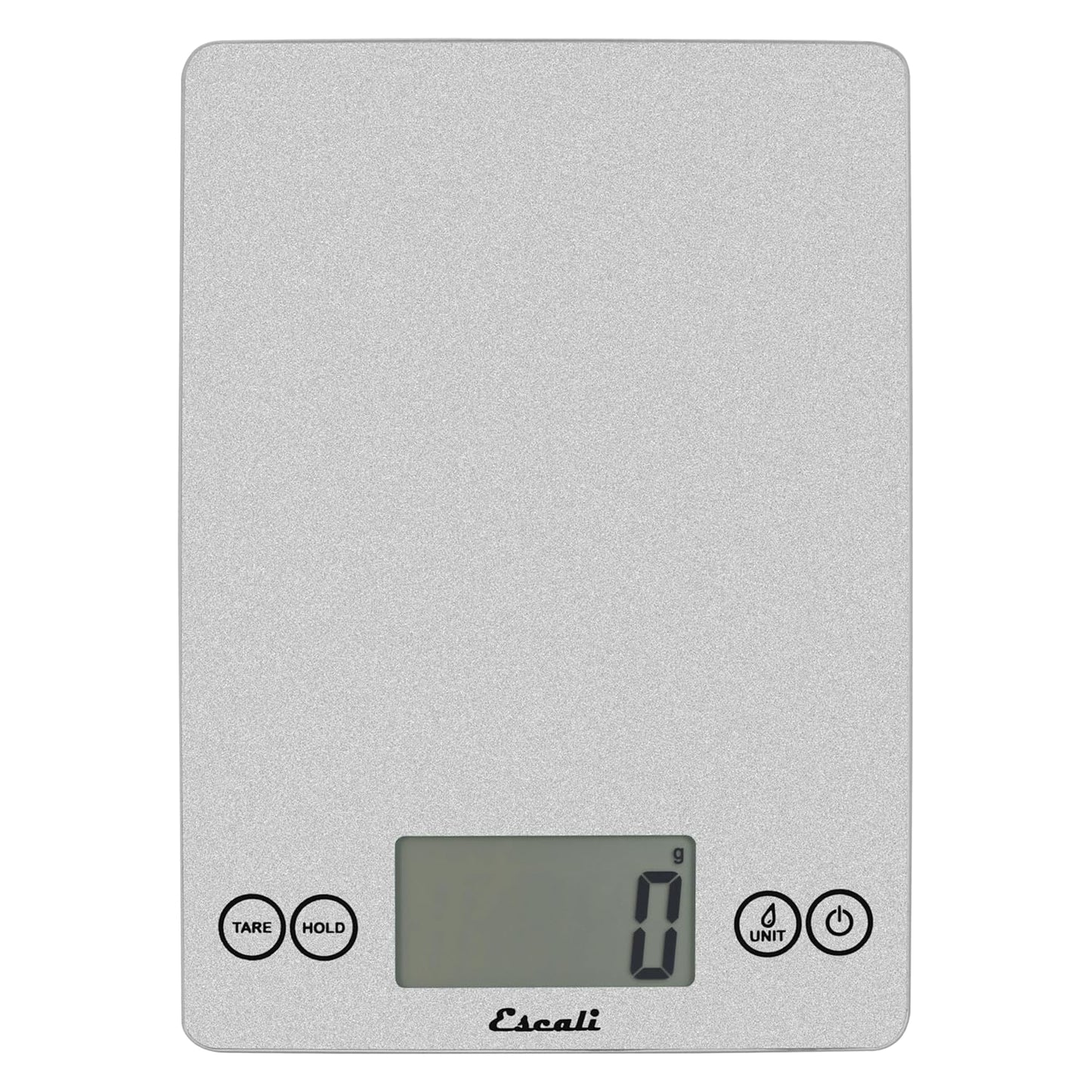 Arti Glass Food Scale Digital Countertop Kitchen, Baking and Cooking Scale with Nutrition and Calorie Counter, 15-Pound Capacity, 9" X 6.5" X .75", Shiny Silver